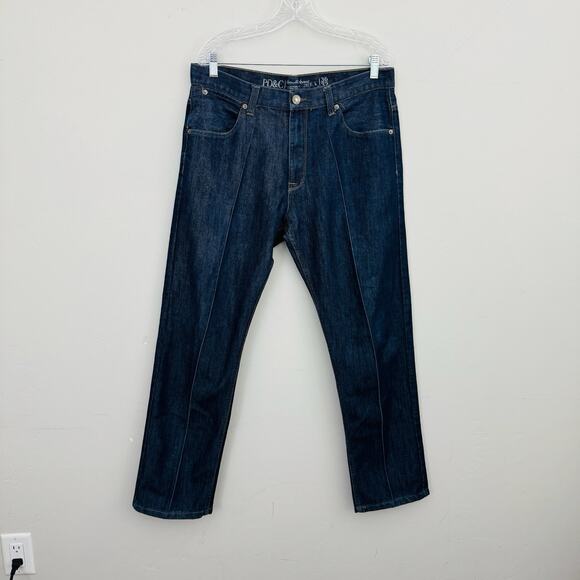 PD&C Blue Straight Leg Pleated Jeans Men’s Size 36x32 - Picture 1 of 7